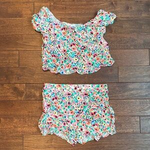 love, Fire Floral Pink Multi Two-Piece Matching Set